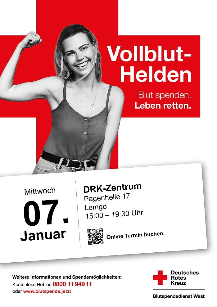 Das DRK Lemgo ermuntert junge Erwachsene zur Blutspende und schließt ältere Semester nicht aus