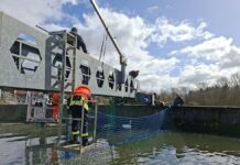 Mehrstündiger Einsatz in Blomberg: Schwan in Klärbecken gefangen