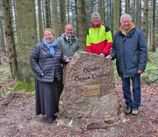 Im Einsatz für den Wald: Cajus Caesar mit Findling im Kalletaler Wald geehrt