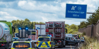 A2 bei Rastplatz Lipperland: Fahrrad auf Fahrbahn löst mehrere Unfälle aus