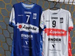 Blau, weiß, rot: HSG Blomberg präsentiert neue Bundesliga-Trikots