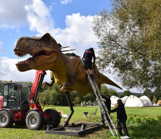 T-Rex im Archäologiepark: 28 animierte Dinos verwandeln Höxter in Urzeitwelt